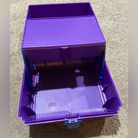 Vintage SASSABY MAKEUP CARRYING CASE Organizer Purple Model 102 Made In USA - Picture 10 of 15